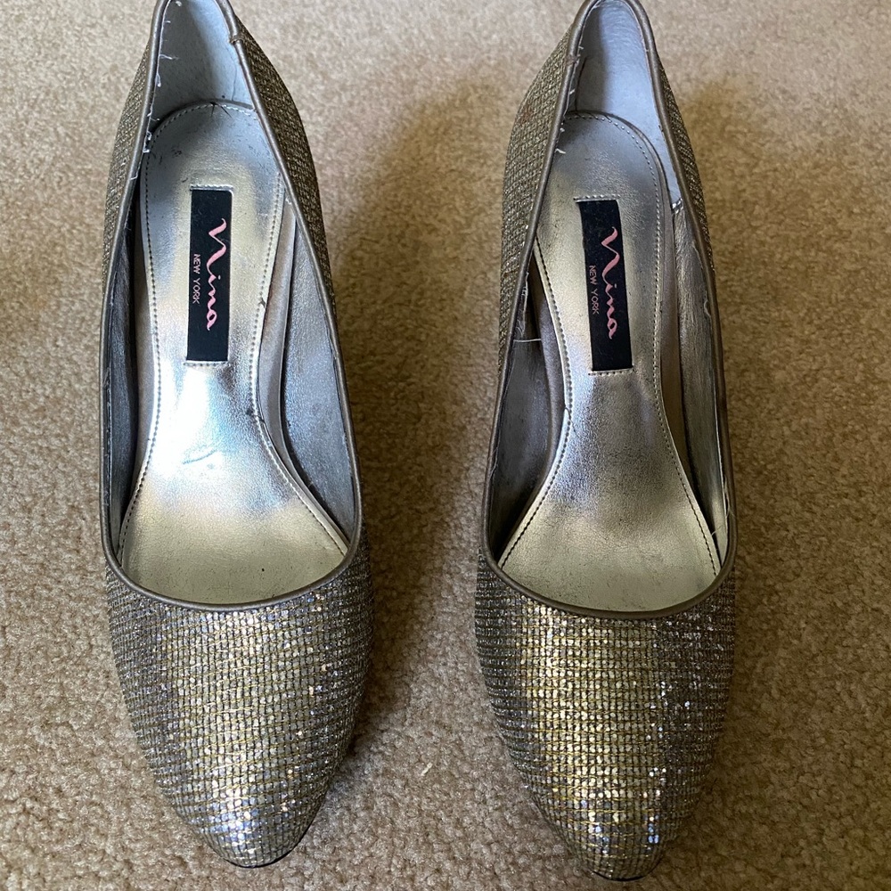 Sparkly Silver Heels